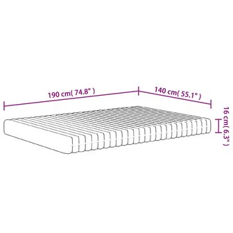 Schuimmatras middelzacht 140x190 cm 9