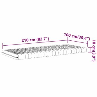 Schuimmatras 7 zones hardheid 20 ILD 100x210 cm wit 9