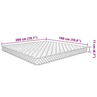 Matras 200x180x17 cm traagschuim 7
