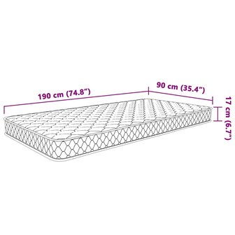Traagschuimmatras 90x190x17 cm wit 8