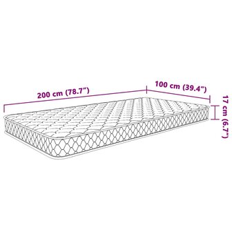 Traagschuimmatras 100x200x17 cm wit 8
