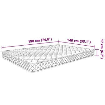 Traagschuimmatras 140x190x17 cm wit 8