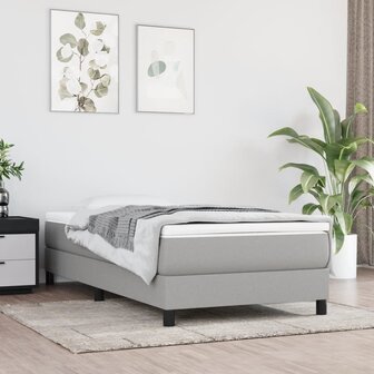 Pocketveringmatras 90x200x20 cm stof lichtgrijs 1