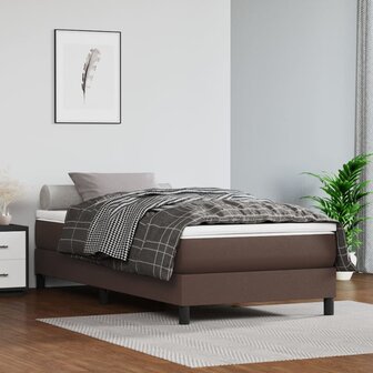 Pocketveringmatras 100x200x20 cm kunstleer bruin 1