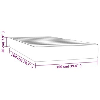 Pocketveringmatras 100x200x20 cm fluweel zwart 7
