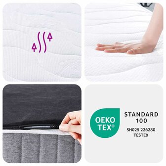 Pocketveringmatras middelhard 90x200 cm superkingsize 8