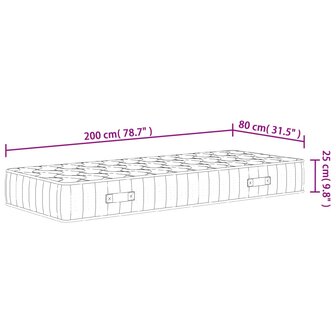 Pocketveringmatras middelhard-hard 80x200 cm 9