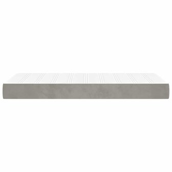 Pocketveringmatras 80x210x20 cm fluweel lichtgrijs 4