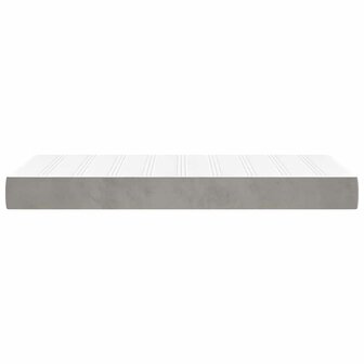Pocketveringmatras 90x210x20 cm fluweel lichtgrijs 4