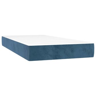 Pocketveringmatras 100x220x20 cm fluweel donkerblauw 2
