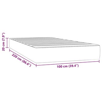 Pocketveringmatras 100x220x20 cm fluweel roze 7