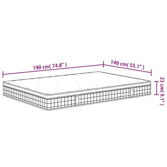 Binnenveringmatras middelhard 140x190 cm 7