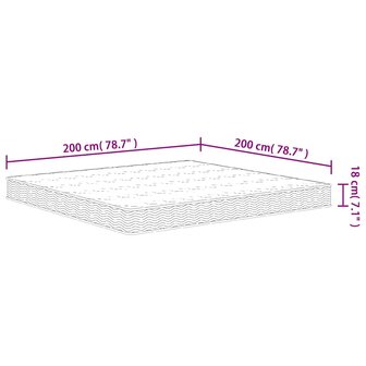 Binnenveringmatras middelhard 200x200 cm King Size 7