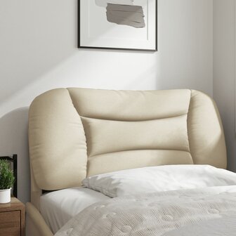Hoofdbordkussen 80 cm stof cr&egrave;mekleurig 3