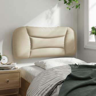Hoofdbordkussen 80 cm stof cr&egrave;mekleurig 4