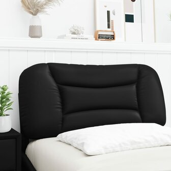 Hoofdbordkussen 80 cm kunstleer zwart 3