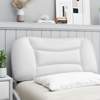 Hoofdbordkussen 80 cm kunstleer wit 3