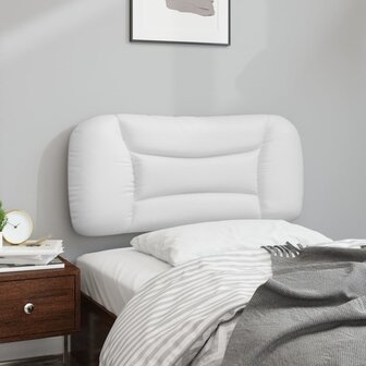 Hoofdbordkussen 80 cm kunstleer wit 4