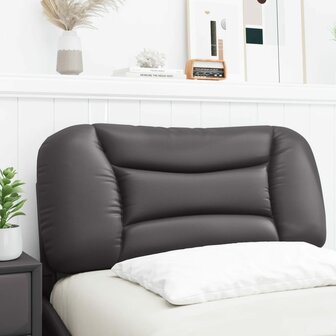 Hoofdbordkussen 80 cm kunstleer grijs  3