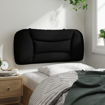 Hoofdbordkussen 90 cm stof zwart 4