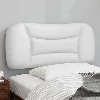 Hoofdbordkussen 90 cm kunstleer wit 1