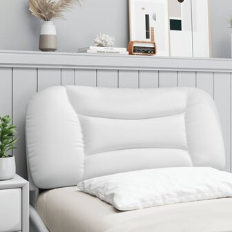 Hoofdbordkussen 90 cm kunstleer wit 3