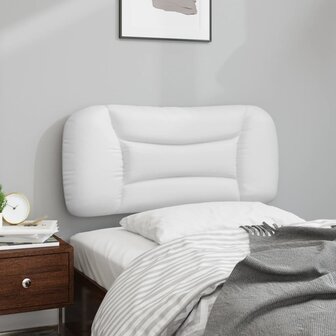 Hoofdbordkussen 90 cm kunstleer wit 4