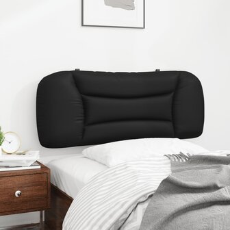 Hoofdbordkussen 100 cm kunstleer zwart 4