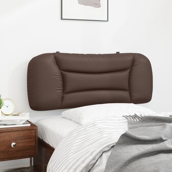 Hoofdbordkussen 100 cm kunstleer bruin 4