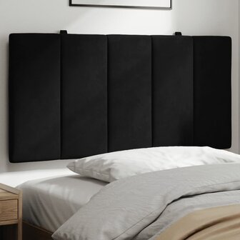 Hoofdbordkussen 100 cm fluweel zwart 1