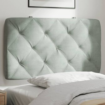 Hoofdbordkussen 90 cm velvet lichtgrijs 1