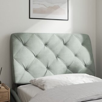 Hoofdbordkussen 90 cm velvet lichtgrijs 3
