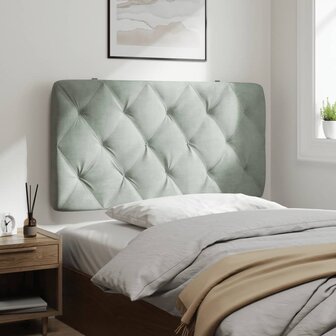 Hoofdbordkussen 100 cm velvet lichtgrijs 3