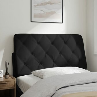 Hoofdbordkussen 100 cm fluweel zwart 3