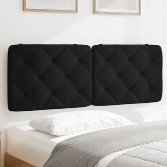 Hoofdbordkussen 120 cm fluweel zwart 1