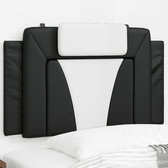 Hoofdbordkussen 80 cm kunstleer zwart en wit 1