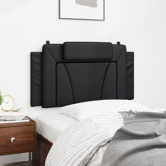 Hoofdbordkussen 100 cm kunstleer zwart 4