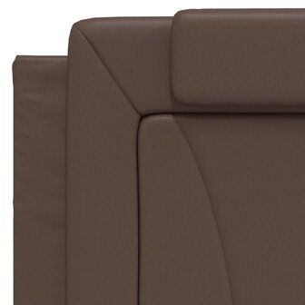 Hoofdbordkussen 100 cm kunstleer bruin 8