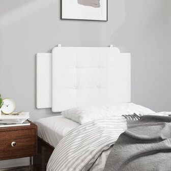 Hoofdbordkussen 80 cm kunstleer wit 3