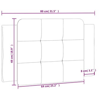 Hoofdbordkussen 80 cm kunstleer bruin 9
