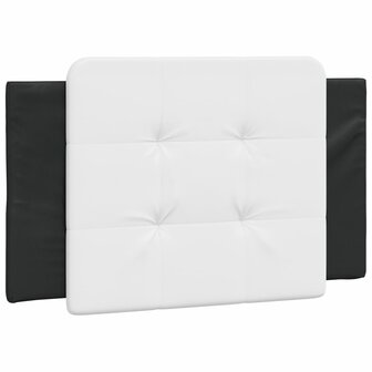 Hoofdbordkussen 80 cm kunstleer wit en zwart 2