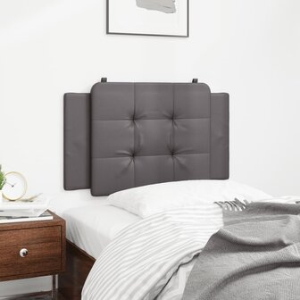 Hoofdbordkussen 90 cm kunstleer grijs 3