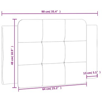 Hoofdbordkussen 90 cm kunstleer grijs 9