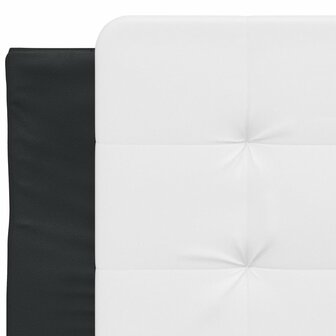 Hoofdbordkussen 90 cm kunstleer wit en zwart 7