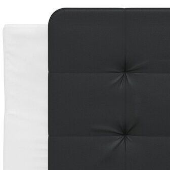 Hoofdbordkussen 90 cm kunstleer zwart en wit 7