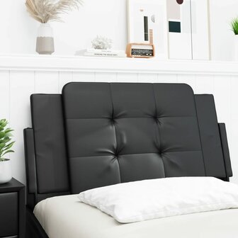 Hoofdbordkussen 100 cm kunstleer zwart 1