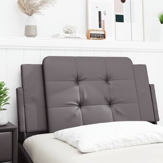 Hoofdbordkussen 100 cm kunstleer grijs 1