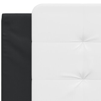 Hoofdbordkussen 100 cm kunstleer wit en zwart 7
