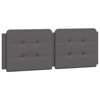 Hoofdbordkussen 120 cm kunstleer grijs 2