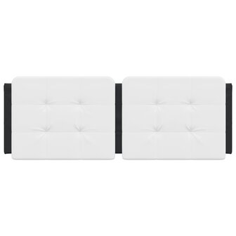 Hoofdbordkussen 120 cm kunstleer wit en zwart 4